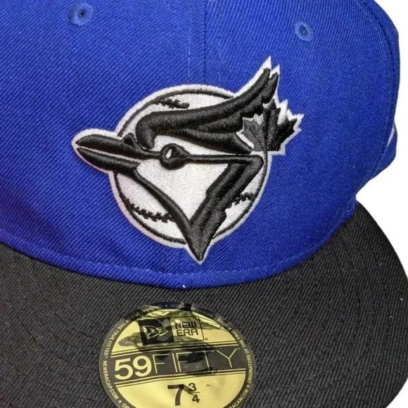 New Era Men's 5950 Blue Jays Fitted Baseball Cap Blue 100% Wool Size 7 3/4" - Picture 5 of 10